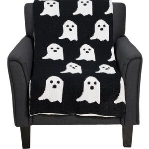 Storehouse Pine Ghosts Chenille Knit Throw Blanket - 50x70” Black & White
